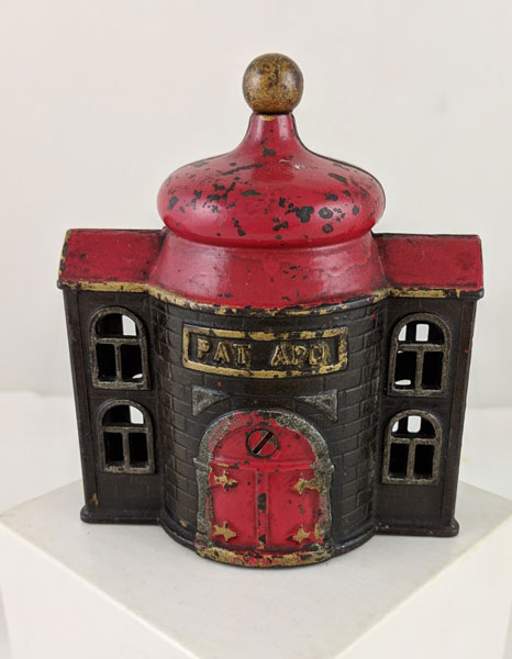 1890-1891 Tower Iron Still Bank with Dial